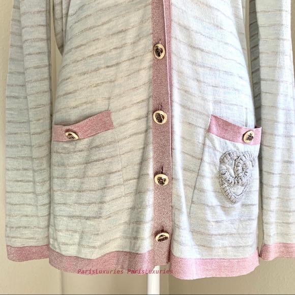CHANEL Classic Authentic Stripe Runway Pink Gray - Picture 5 of 16